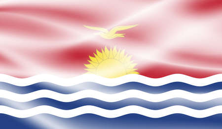 Horizontal Abstract Grunge Brushed Flag of Kiribati on Transparent Grid. Vector Templateのイラスト素材