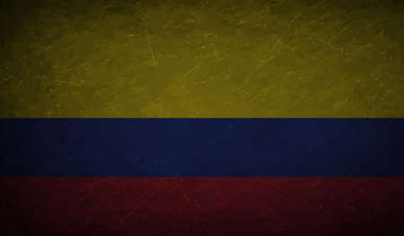 Columbia flag with waving grunge texture. Vector background.のイラスト素材