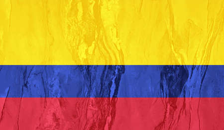 Columbia flag with waving grunge texture. Vector background.のイラスト素材