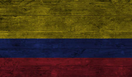 Columbia flag with waving grunge texture. Vector background.のイラスト素材