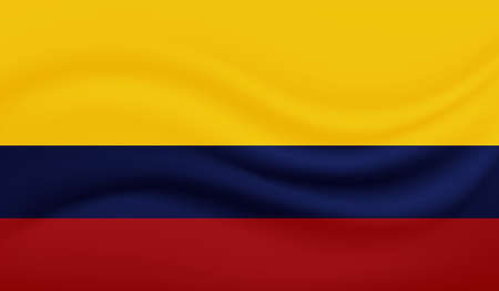 Columbia flag with waving grunge texture. Vector background.のイラスト素材