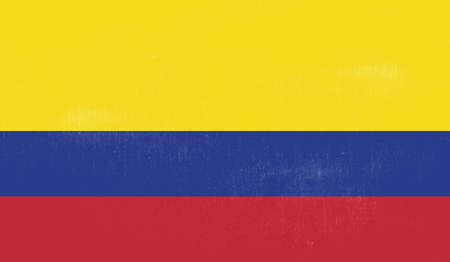 Columbia flag with waving grunge texture. Vector background.のイラスト素材