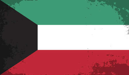 Kuwait grunge flag. Vector illustration. Grunge effect can be cleaned easily.のイラスト素材