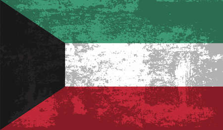 Kuwait grunge flag. Vector illustration. Grunge effect can be cleaned easily.のイラスト素材