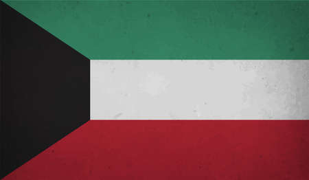 Kuwait grunge flag. Vector illustration. Grunge effect can be cleaned easily.のイラスト素材