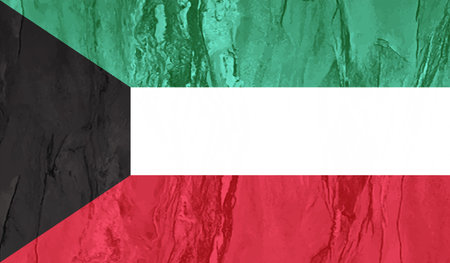Kuwait grunge flag. Vector illustration. Grunge effect can be cleaned easily.のイラスト素材