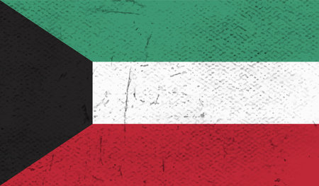 Kuwait grunge flag. Vector illustration. Grunge effect can be cleaned easily.のイラスト素材