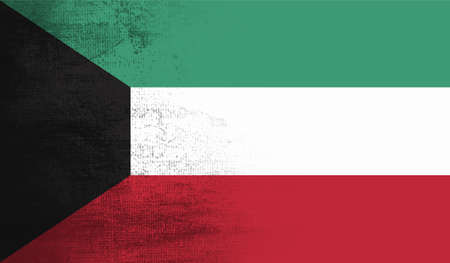 Kuwait grunge flag. Vector illustration. Grunge effect can be cleaned easily.のイラスト素材