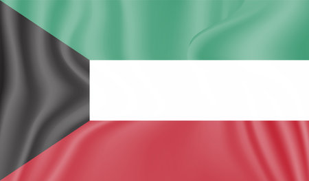 Kuwait grunge flag. Vector illustration. Grunge effect can be cleaned easily.のイラスト素材