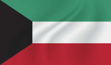 Kuwait grunge flag. Vector illustration. Grunge effect can be cleaned easily.のイラスト素材