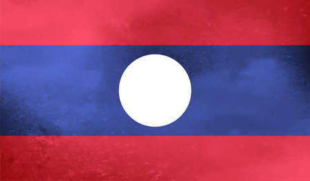 Laos grunge flag diagonal background. Vector illustration.のイラスト素材