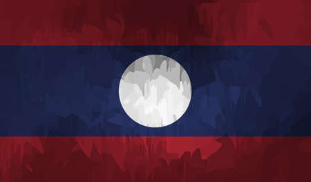 Laos grunge flag diagonal background. Vector illustration.のイラスト素材