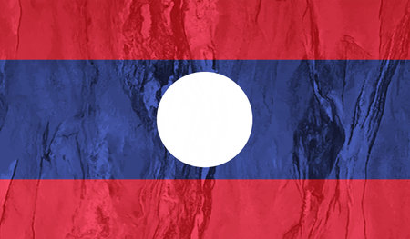 Laos grunge flag diagonal background. Vector illustration.のイラスト素材