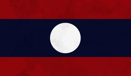 Laos grunge flag diagonal background. Vector illustration.のイラスト素材