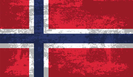 Norway flag with waving grunge texture. Vector background..のイラスト素材