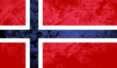 Norway flag with waving grunge texture. Vector background..のイラスト素材