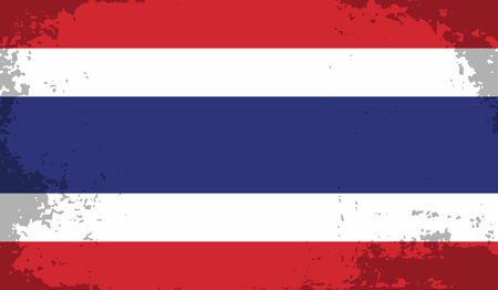 Thailand flag with waving grunge texture. Vector background.のイラスト素材