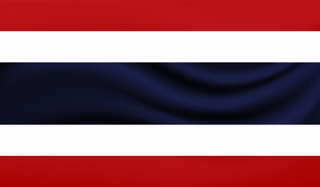 Thailand flag with waving grunge texture. Vector background.のイラスト素材