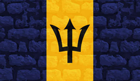 Barbados grunge flag. Vector illustration. Grunge effect can be cleaned easily.のイラスト素材