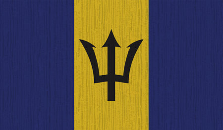 Barbados grunge flag. Vector illustration. Grunge effect can be cleaned easily.のイラスト素材