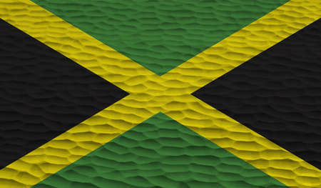Jamaica flag with waving grunge texture. Vector background.のイラスト素材