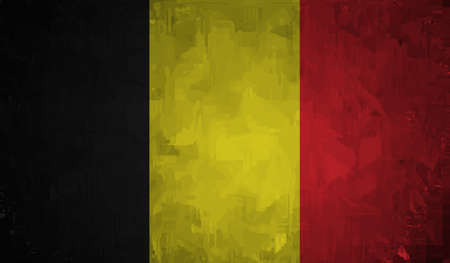 Grunge Belgium flag textured background. Vector illustrationのイラスト素材