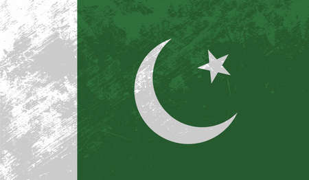 Pakistan national flag created in grunge styleのイラスト素材