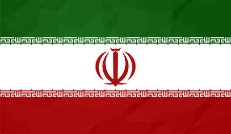 Iran flag with the effect of crumpled paper and grungeのイラスト素材