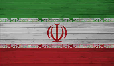Iran flag with the effect of crumpled paper and grungeのイラスト素材