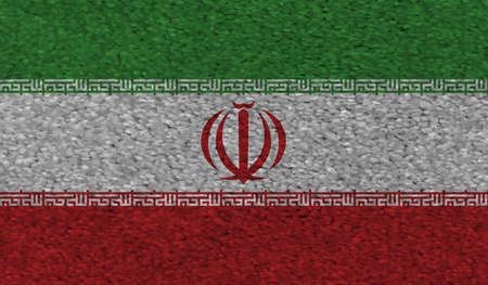Iran flag with the effect of crumpled paper and grungeのイラスト素材