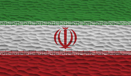 Iran flag with the effect of crumpled paper and grungeのイラスト素材