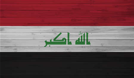 Iraq flag with waving grunge texture. Vector background.のイラスト素材