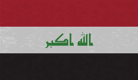 Iraq flag with waving grunge texture. Vector background.のイラスト素材