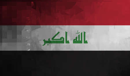 Iraq flag with waving grunge texture. Vector background.のイラスト素材