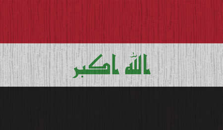 Iraq flag with waving grunge texture. Vector background.のイラスト素材