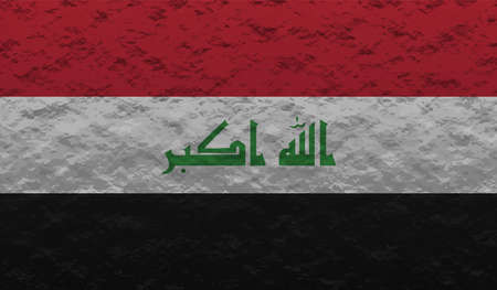 Iraq flag with waving grunge texture. Vector background.のイラスト素材