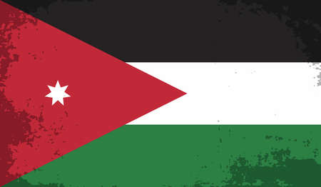 Creative grunge flag of Jordan country with shining backgroundのイラスト素材