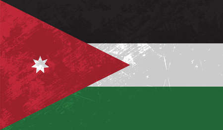 Creative grunge flag of Jordan country with shining backgroundのイラスト素材