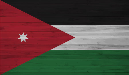 Creative grunge flag of Jordan country with shining backgroundのイラスト素材