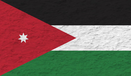 Creative grunge flag of Jordan country with shining backgroundのイラスト素材