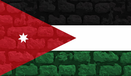 Creative grunge flag of Jordan country with shining backgroundのイラスト素材