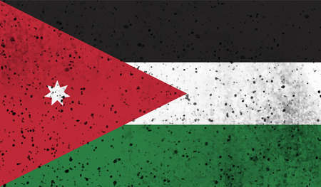 Creative grunge flag of Jordan country with shining backgroundのイラスト素材
