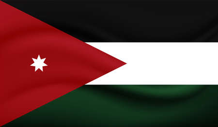 Creative grunge flag of Jordan country with shining backgroundのイラスト素材