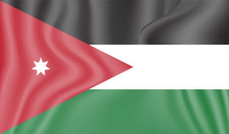 Creative grunge flag of Jordan country with shining backgroundのイラスト素材