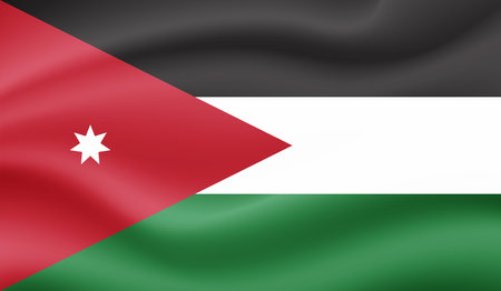 Creative grunge flag of Jordan country with shining backgroundのイラスト素材