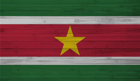 Suriname national flag created in grunge paint styleのイラスト素材