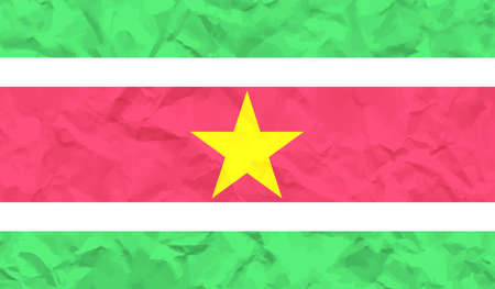 Suriname national flag created in grunge paint styleのイラスト素材