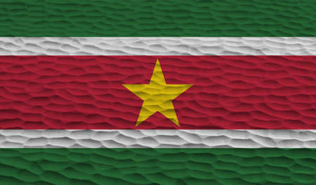 Suriname national flag created in grunge paint styleのイラスト素材