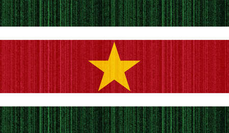 Suriname national flag created in grunge paint styleのイラスト素材