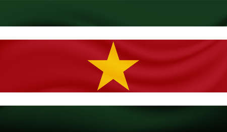 Suriname national flag created in grunge paint styleのイラスト素材